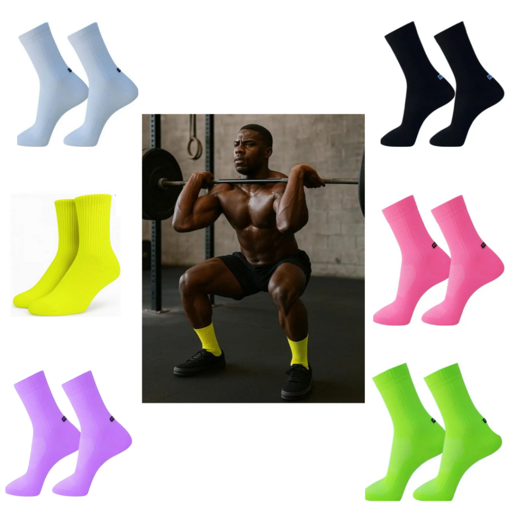 Meia Ciclismo Corrida Crossfit Compressão Bike Cano Médio Unissex Esportiva  Para Maratona/Ciclismo/Futebol/Varizes moda