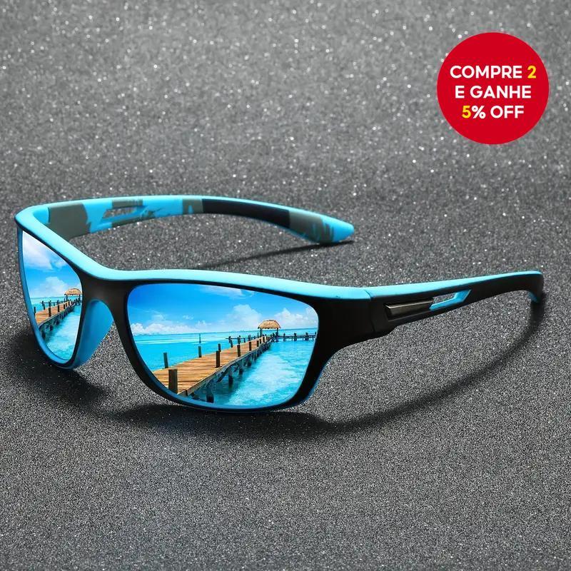Óculos De Sol Esportivos Grandes UV400 Com Lente Revestida De Templo Oco Para Ciclismo Unissex