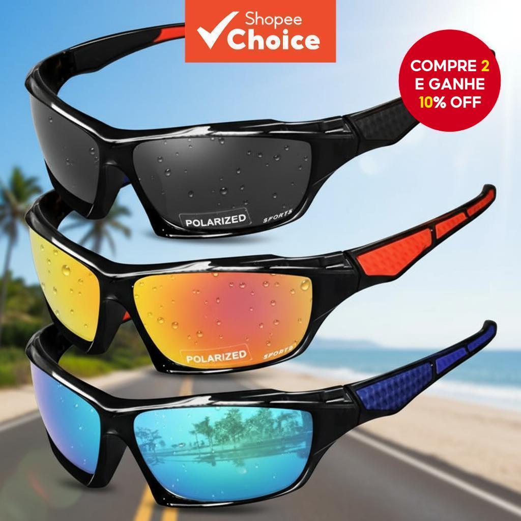 Óculos de Sol Esportivos UV400 Polarizados à Prova de Vento para Ciclismo ao Ar Livre, Pesca e Esqui, Unissex