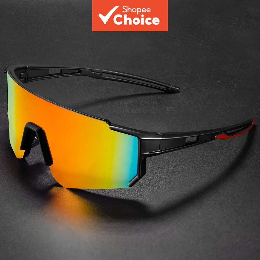 Óculos De Sol Unissex De Armação Grande Para Ciclismo Com Proteção Uv400 Esportivos Ao Ar Livre