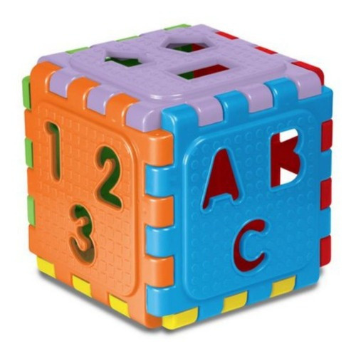 Cubo Didático Infantil Colorido Educativo C/blocos Encaixar
