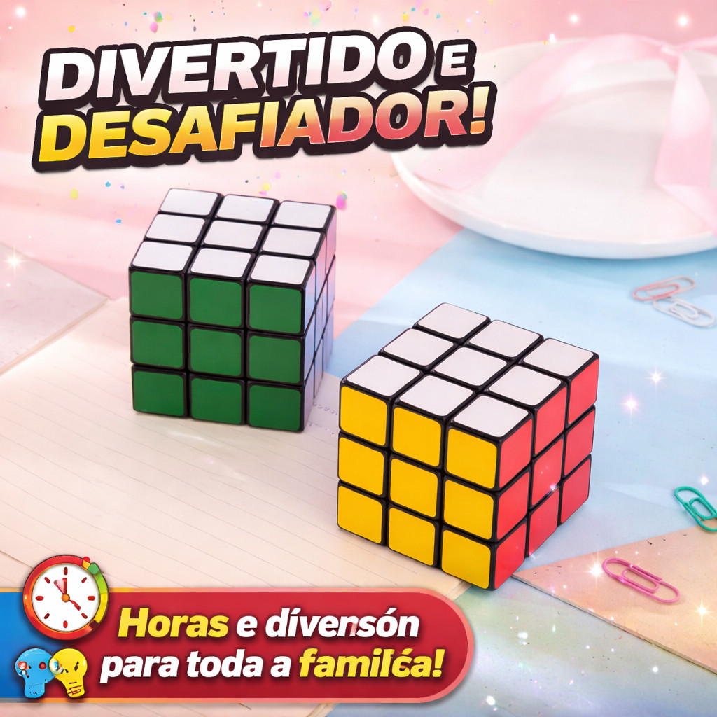 Cubo Mágico 3x3x3, Quebra-Cabeça Clássico, Colorido - Top!