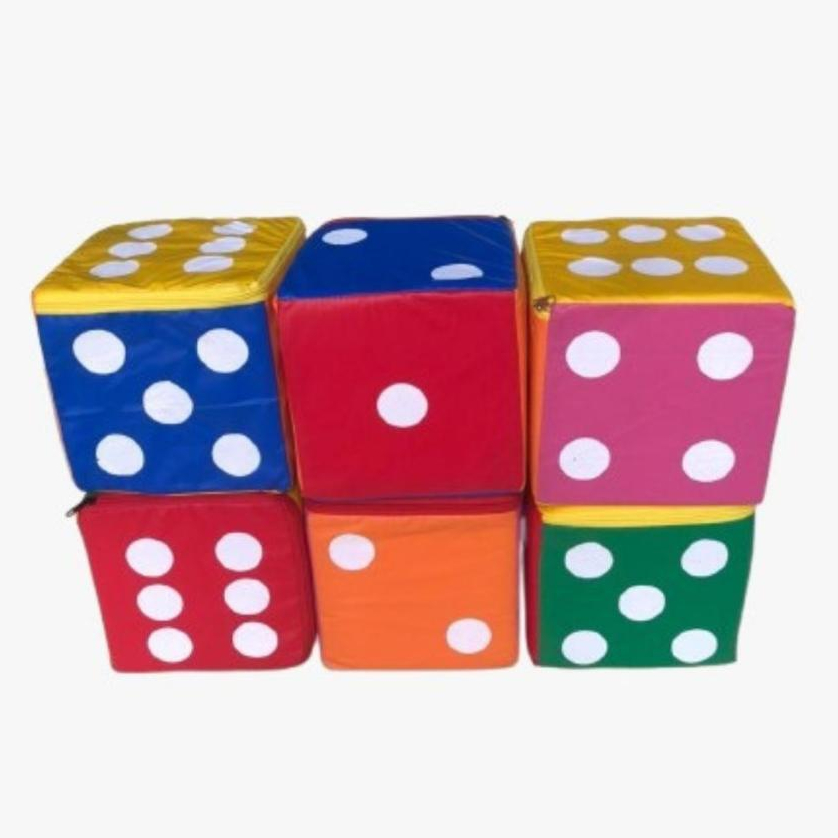 Cubo Dado Infantil 20x20x20 de Espuma Revestido em Bagum Colorido RADAR