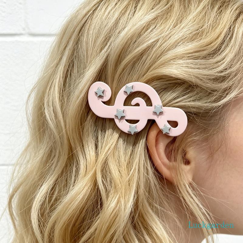 Luckgarden Trendy Music Note Star Grampo Cabelo Para Adolescentes Meninas Uso Diário