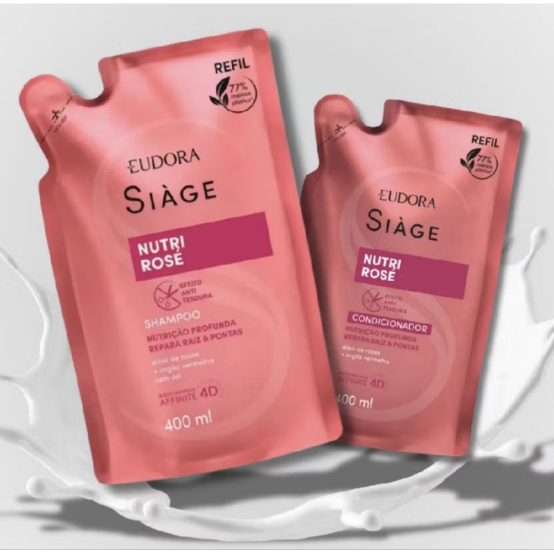 NUTRI ROSE SHAMPOO CONDICIONADOR REFIL 400ML  SIAGE EUDORA