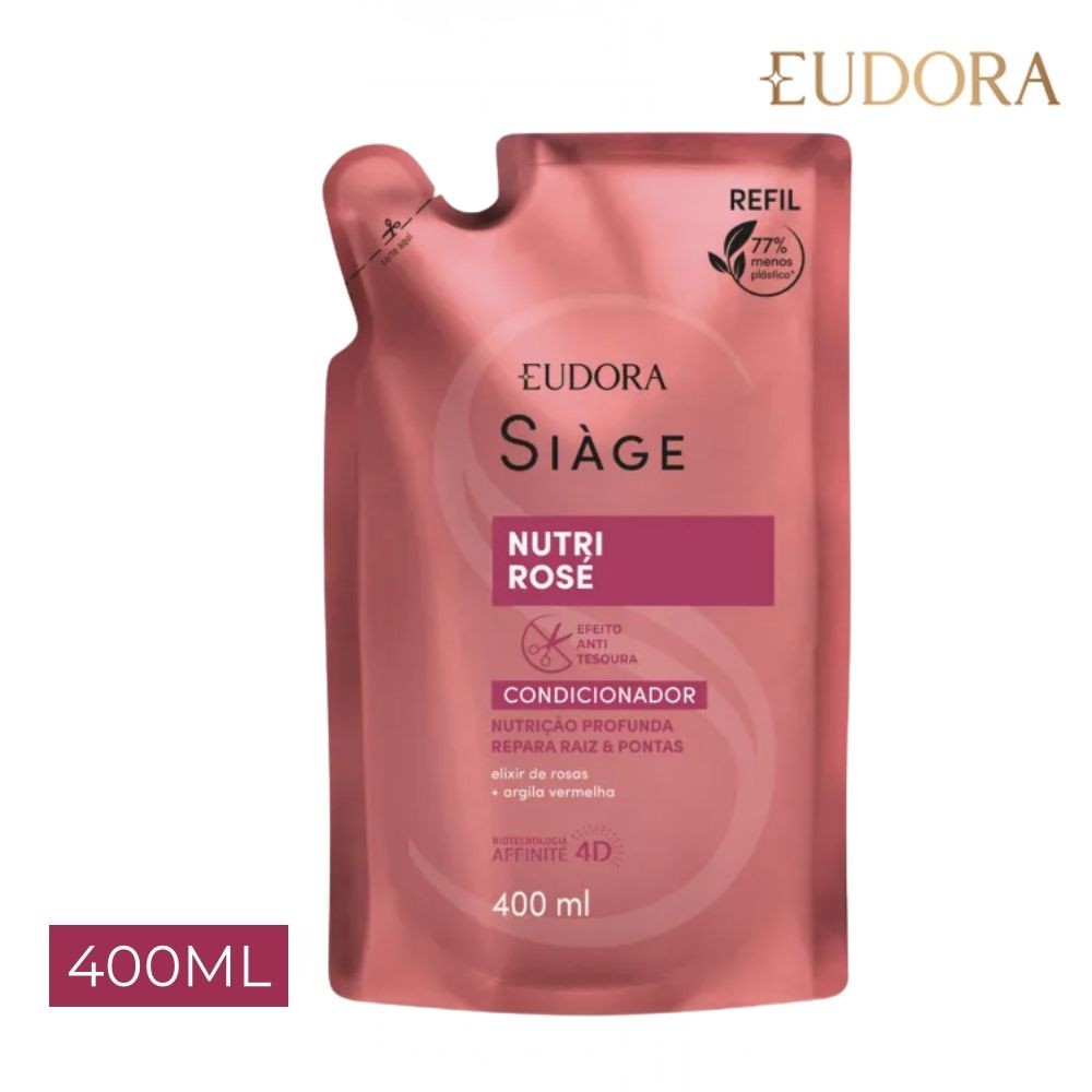 Refil de Condicionador Nutri Rosé Nutrição Raiz e Pontas 400ml Eudora Siàge