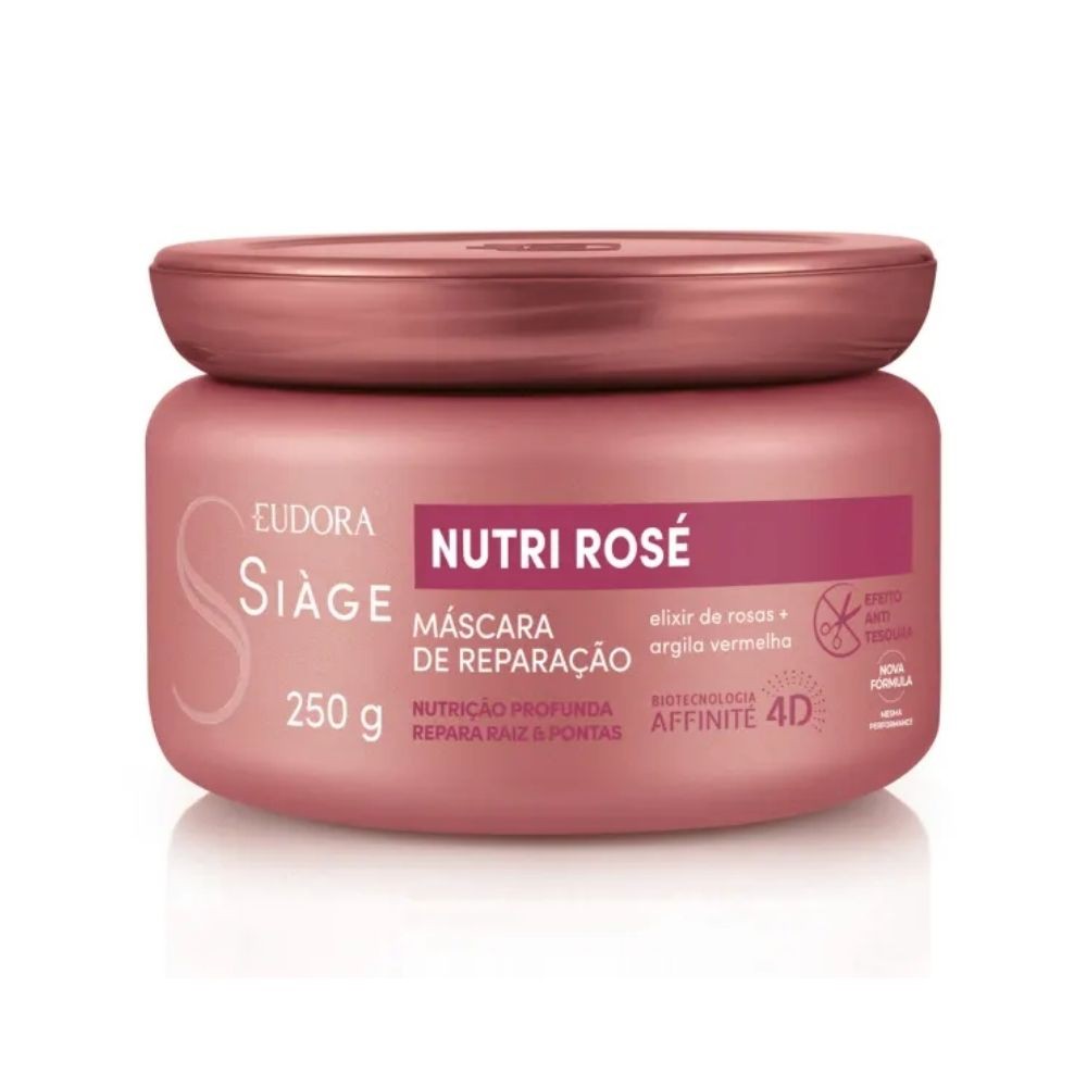 Máscara de Nutrição Capilar Nutri Rosé Repara Raiz e Ponta 250g Eudora Siàge