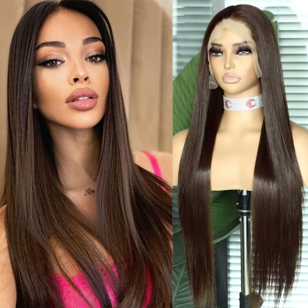 Peruca Frontal De Renda Longa , De Cabelo Sintético De 28 Polegadas , HD De 13s4 , Fibra Resistente Ao Calor , Linha Fin