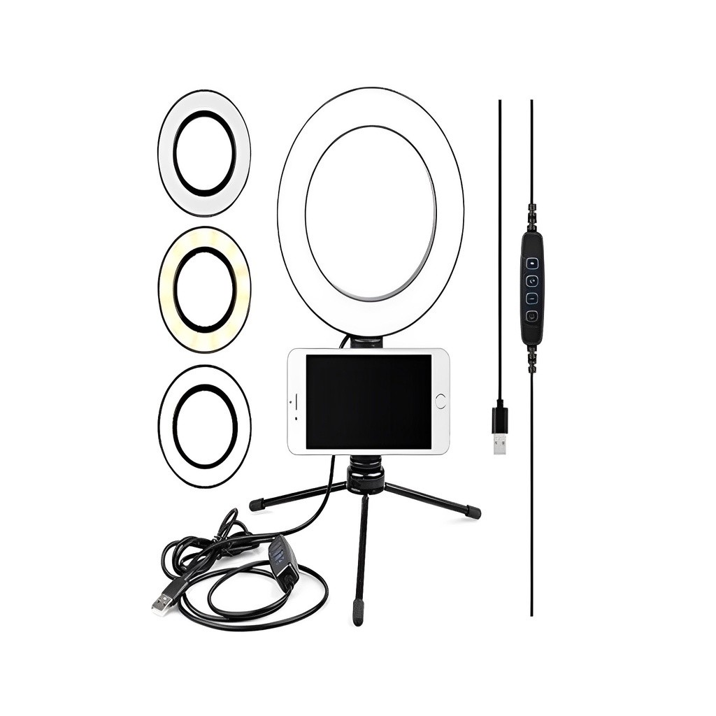 Ring Light 6 Polegadas de Mesa 16cm com Tripé (iluminação)