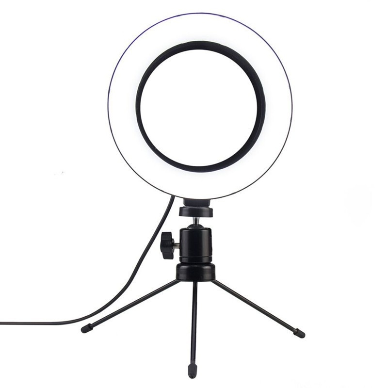 Ring Light Mesa Iluminador Pequena Tripé 6 Polegada 16cm