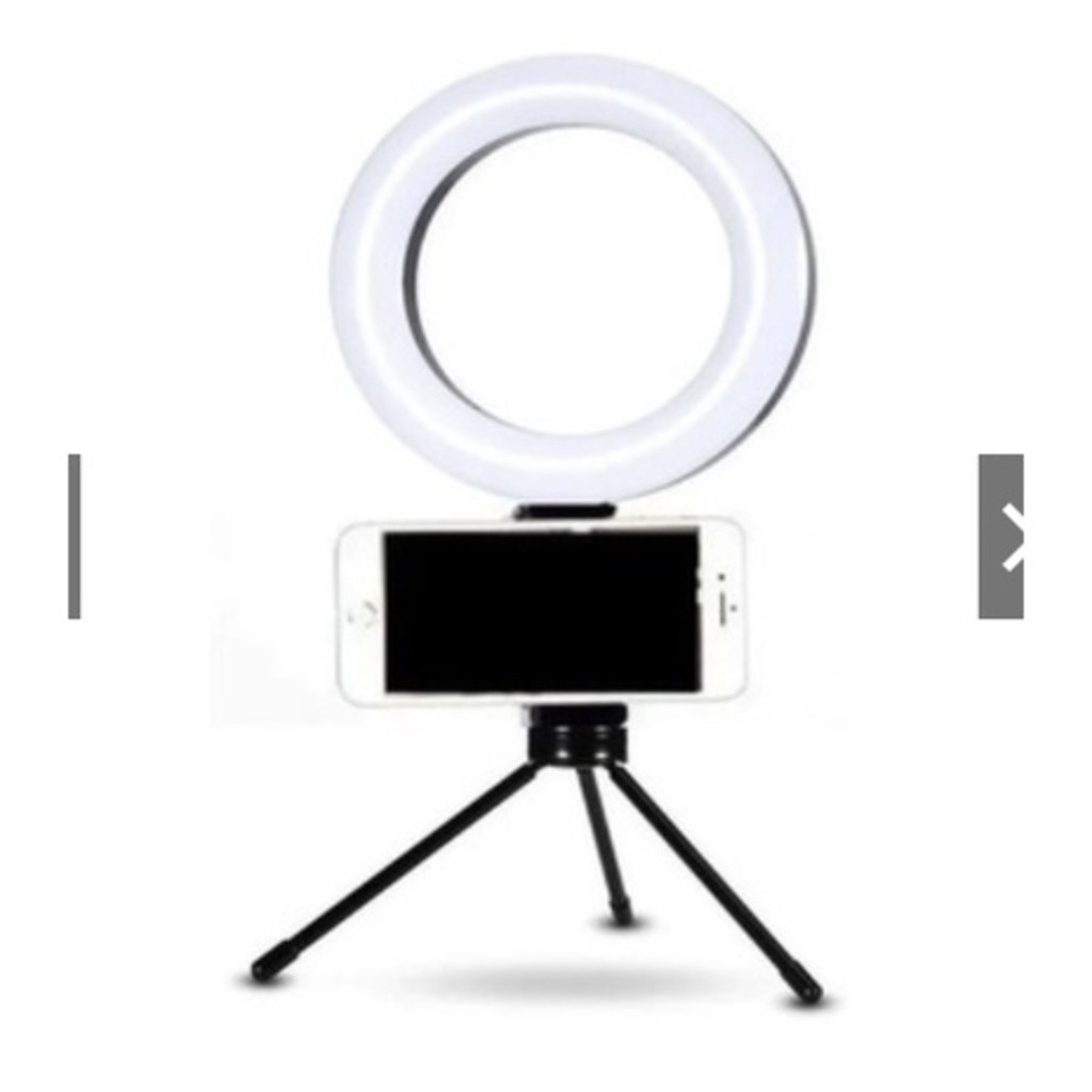Ring Light profissional Iluminador Pequena Tripé 16cm+suporte e 8 Polegada+suporte