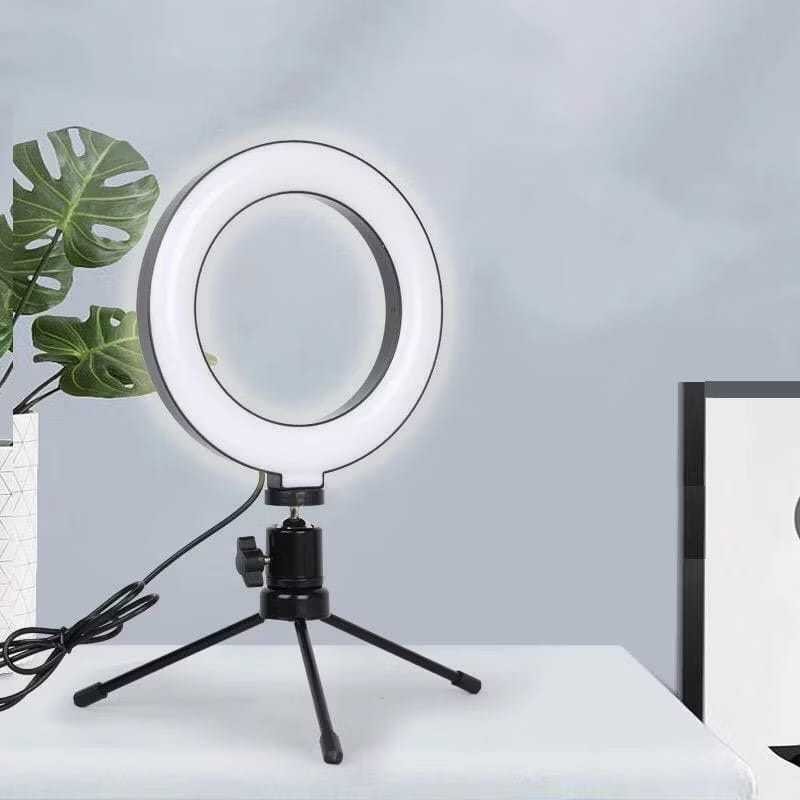 Ring Light De Mesa Iluminador De Led Tripé 6 Polegadas 16cm LOJA JH