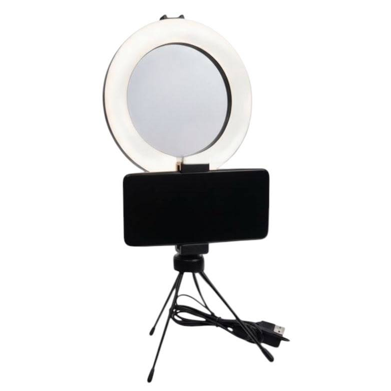 Ring Light Led Mesa Iluminador Pequena Tripé 6 Polegada 16cm MB