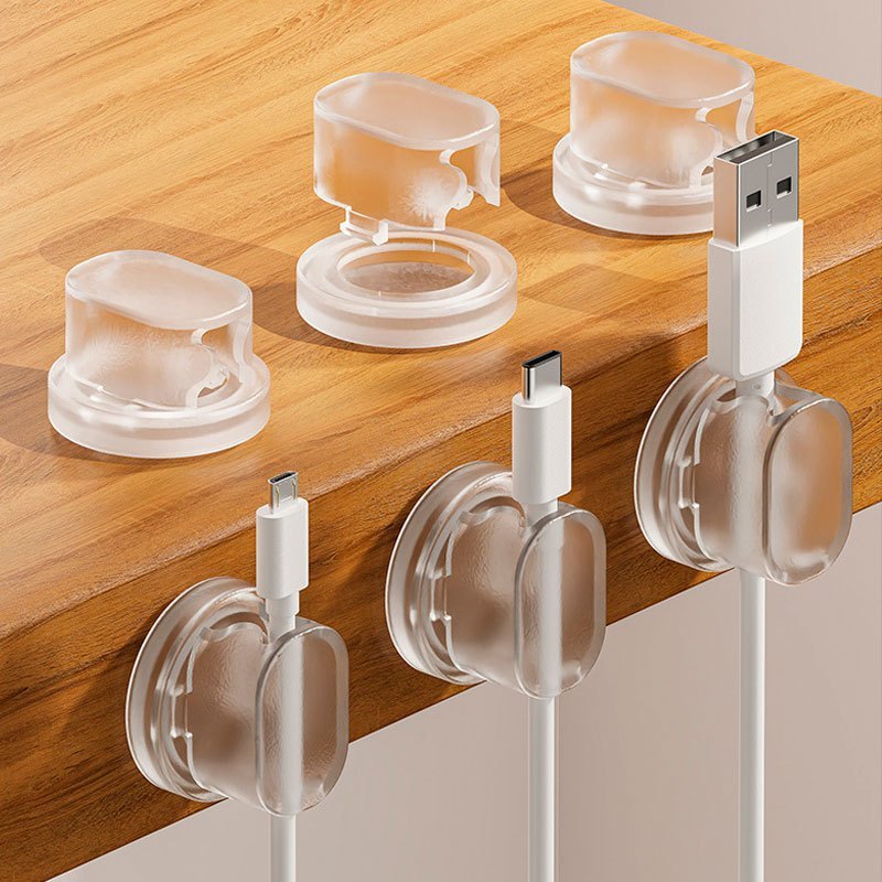 5 Pçs Transparente Cabo Organizador Titular Fone De Ouvido Plug Linha Dados Power Strip Gancho