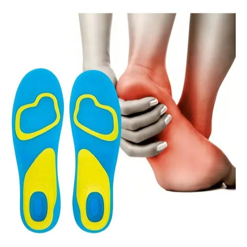 Palmilha Gel Silicone Ortopédica Anti Impacto – Reduz Dor e Proporciona Conforto Tamanho 36-46