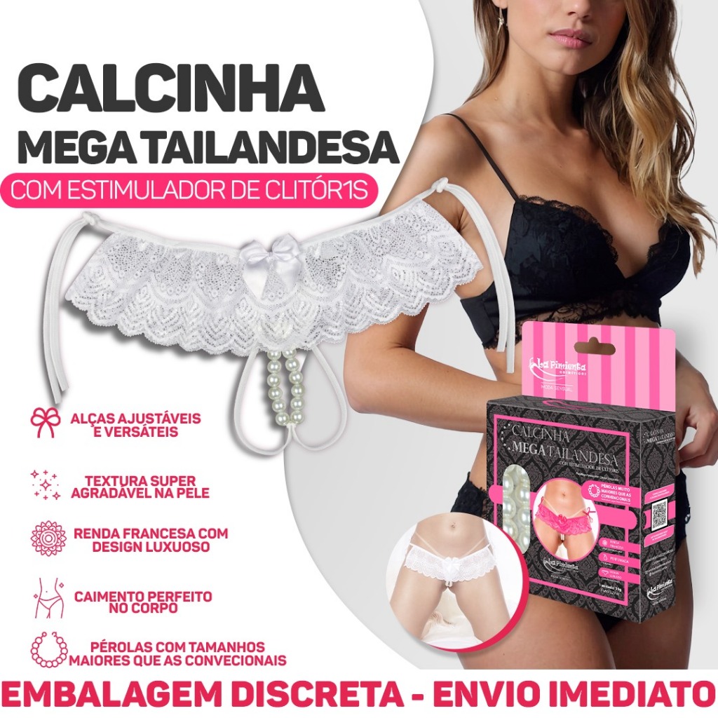 TANGA FIO DENTAL COM PÉROLAS ESTILO E CHARME PRA VOCÊ