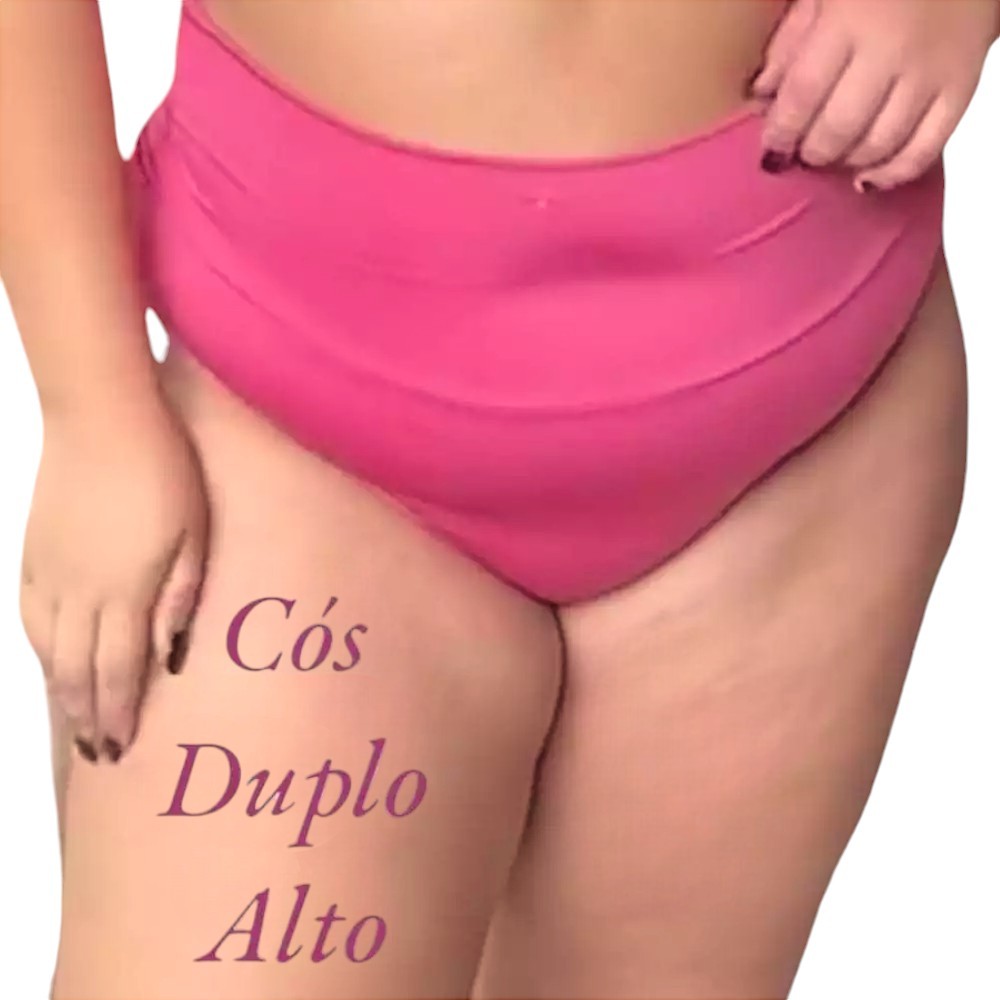 Calcinha Plus Size Cós Duplo Extra Plus Fio Dental Cintura Alta Fio Duplo Delírios Moda Íntima