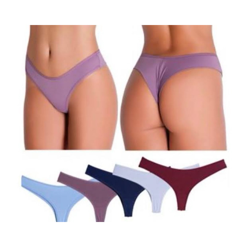 Kit 5 Tanga Calcinha Moda Fio Duplo Dental Confortável Microfibra de Qualidade Promocional