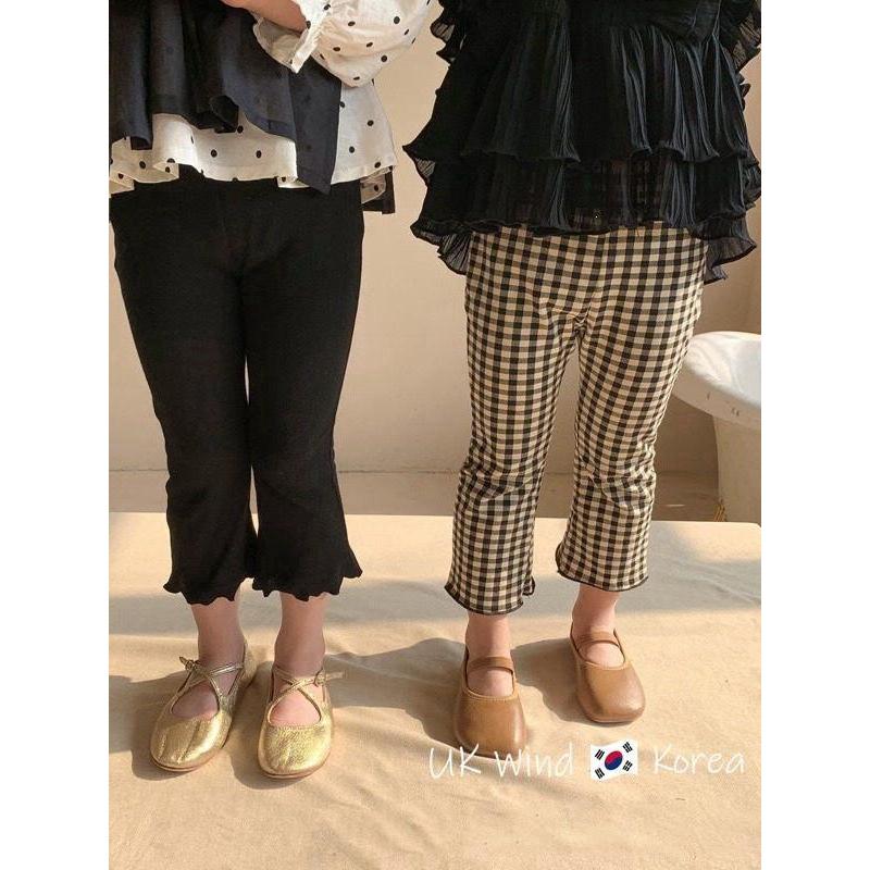 Meninas calças coreanas crianças roupas 2021 primavera outono novo estilo moda All-Match xadrez magro Micro-queimado cal