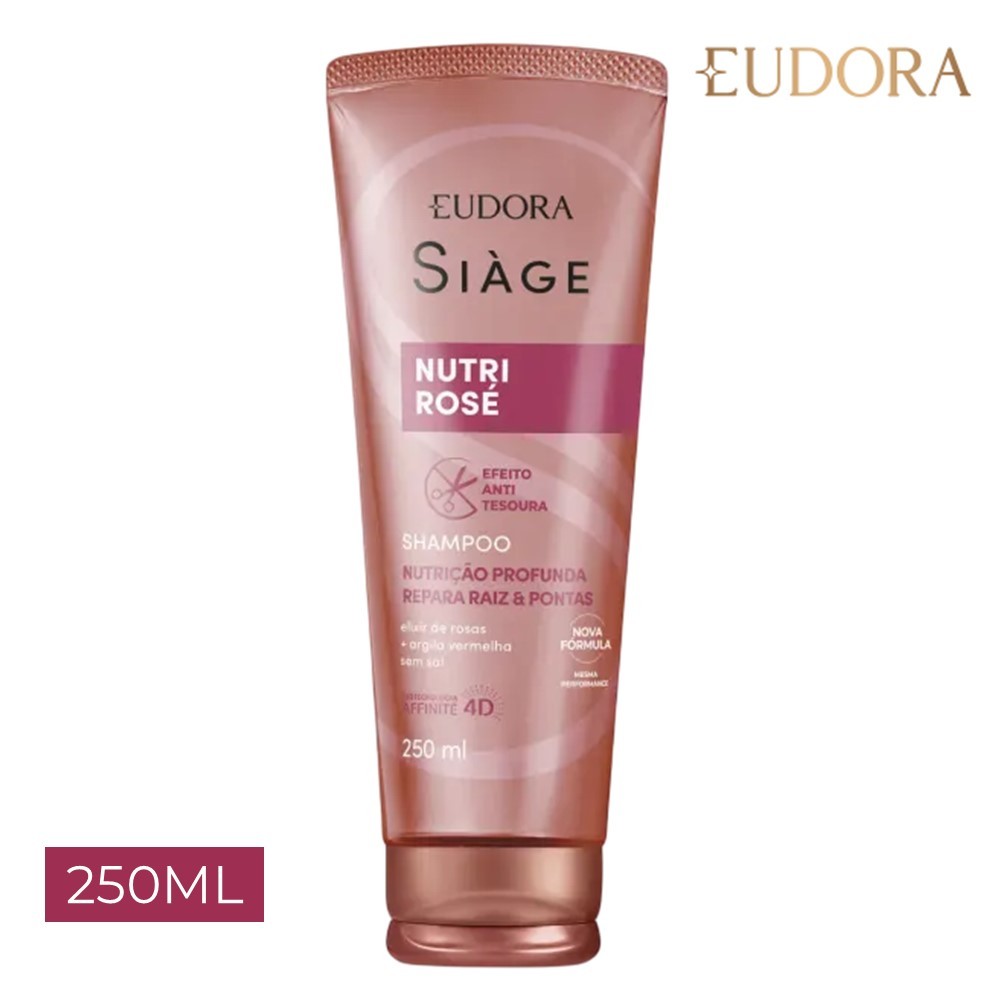 Shampoo Nutri Rosé Nutrição Raiz e Pontas 250ml Eudora Siàge