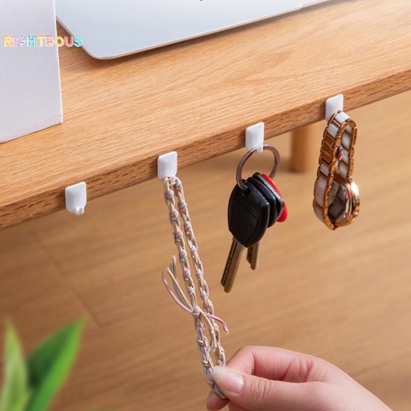 Rightrous 10 Pçs Mini Pequenos Ganchos Multiuso Forte Adesivo Pendurado Chaves Nelace Decorações Produtos Domésticos Nov