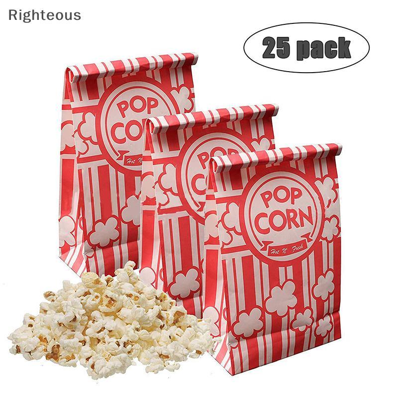 Rightrous 25 Pçs Saco De Embalagem De Pipoca Carnaval Listras Sacos Suportes Tigela Mini Recipientes De Alimentos Copos