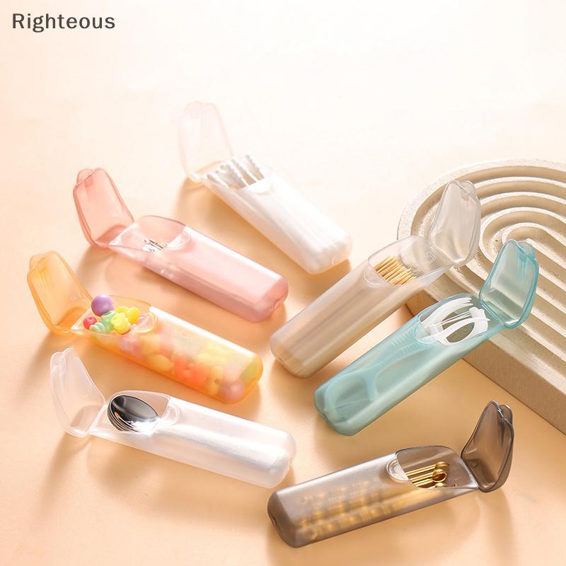 Rightrous Mini Caixa De Armazenamento Viagem Portátil Transparente Dentepi Cotonete Para Viagens Ao Ar Livre Cozinha Res