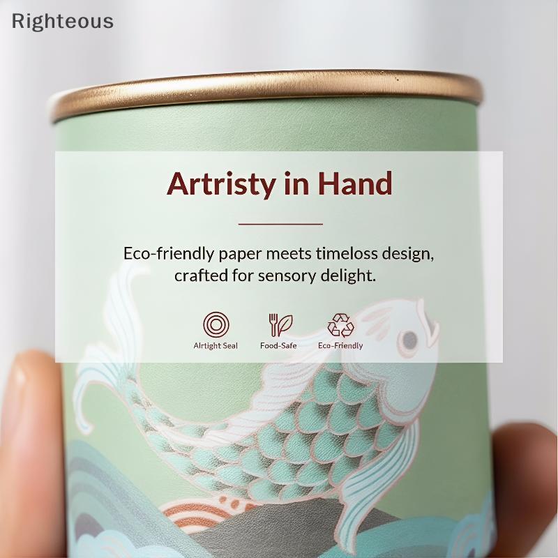 Rightrous Retro Koi Peixe Mini Lata De Chá Vazia Selada Jar Para Armazenamento Portátil Leve Organizador Ou Especiarias