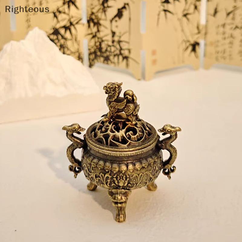 Rightrous Queimador De Incenso De Liga Vintage , Suporte Sti De Três Pernas Oco , Mini Sândalo , Cerimônia De Chá , Deco
