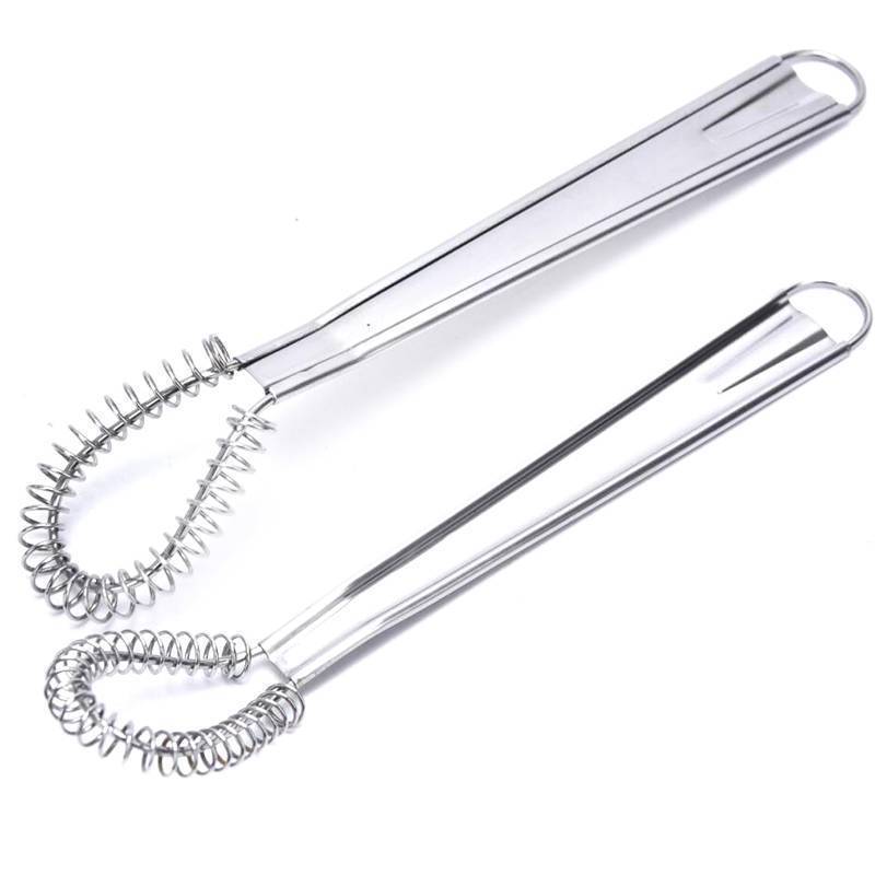 Rightrous 20cm De Aço Inoxidável Mágico Mão Primavera Batedor Mini Cozinha Ovos Molhos Misturador Novo