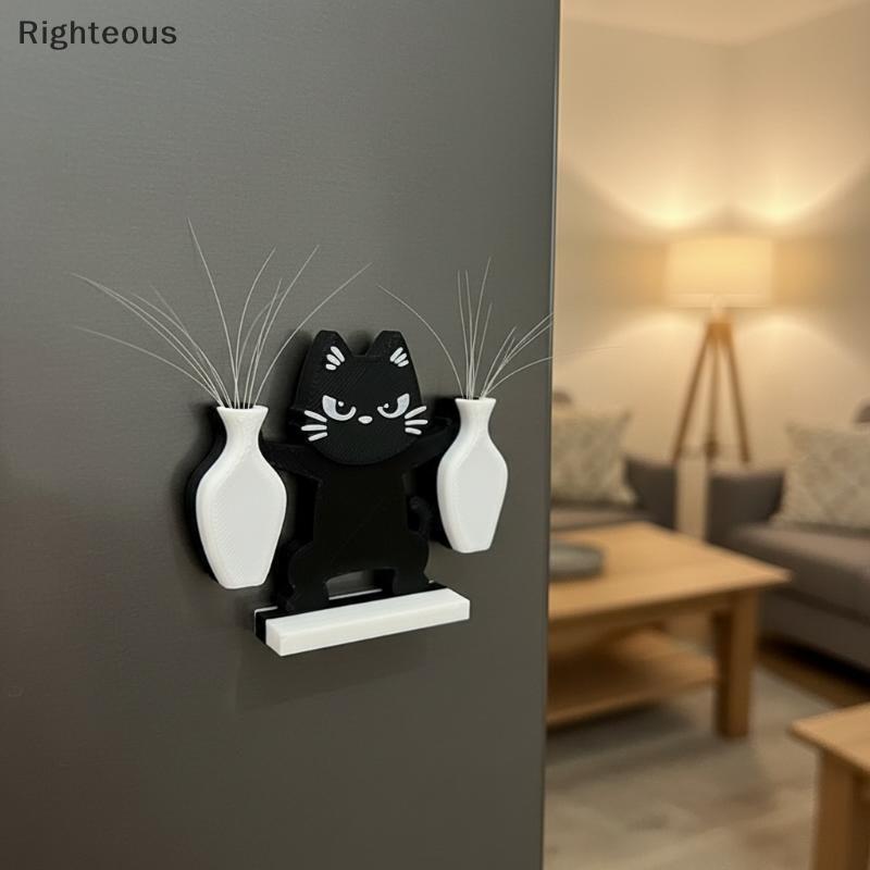 Rightrous Mini Vaso De Gato Geladeira Ímã Batedor Coletor Vasos Duplos Bonito Design Animal Magnético Mesa Decoração Par