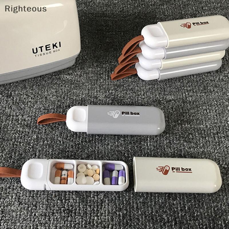 Rightrous 3 Grades Organizador De Comprimidos Mini Fácil De Transportar Poeta Pequena Caixa Para Ao Ar Livre Portátil Ca