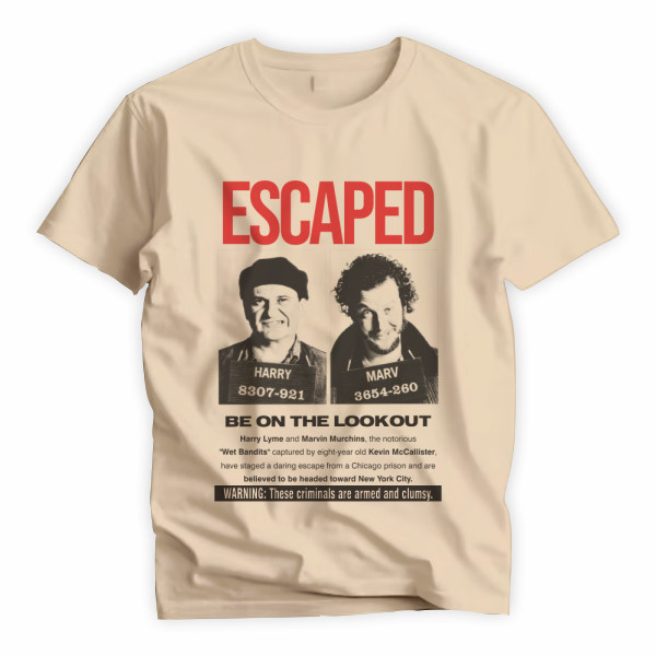 Camiseta Unissex Poliéster Wet Bandits Home Alone Esqueceram De Mim B693
