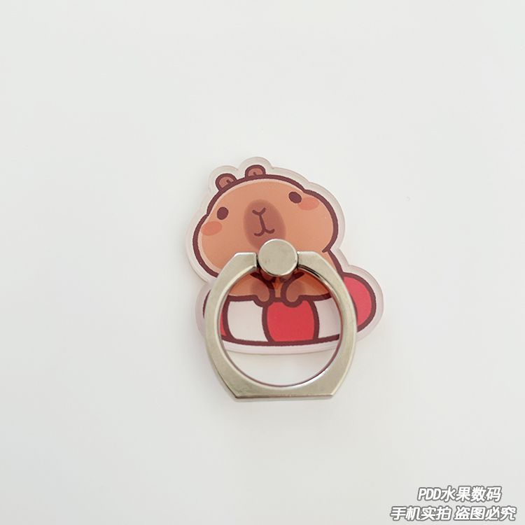 [Acessórios nova chegada] bonito capivara anel do telefone móvel fivela suporte acrílico Desktop Metal dos desenhos anim