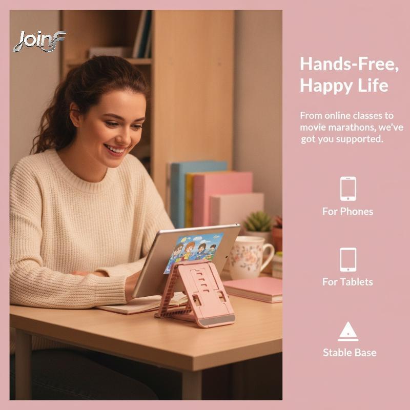 JoinF Universal Dobrável Bonito Suporte Para Telefone Portátil Ângulos Ajustáveis Viagens Casa Desktop Transmissão Ao Vi