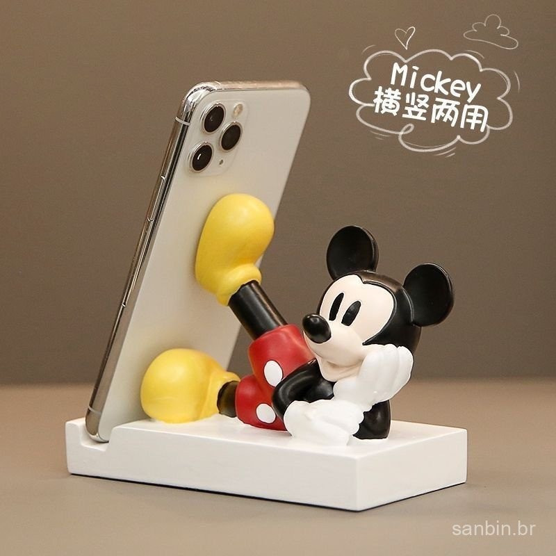 Bonito Mickey ornamentos Desktop suporte do telefone quarto escritório coisas boas decorações criativas práticas present