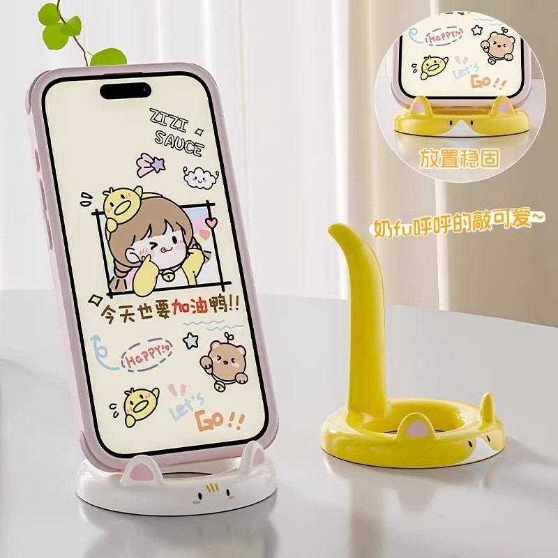 Gato dos desenhos animados suporte do telefone escritório Desktop quadro de suporte do telefone móvel criativo bonito ga