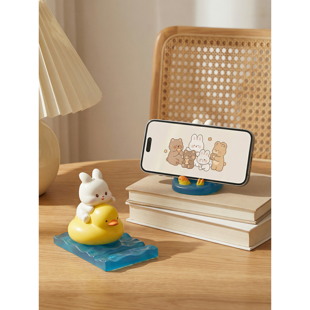 Coelho bonito suporte do telefone ornamentos verão surf artigos de escritório Desktop estabilizador emocional presente a