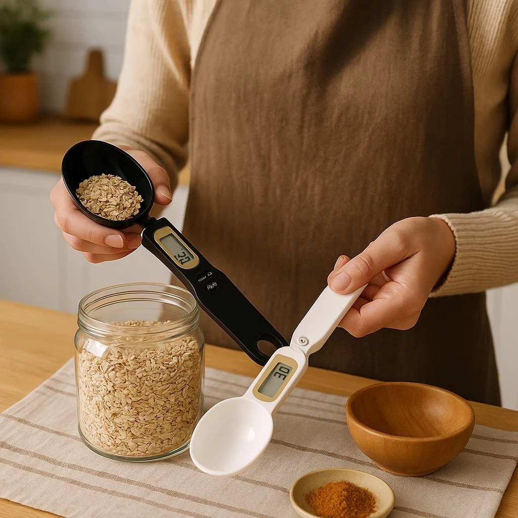 Colher Balança Precisão Dosador Gramas Digital Medidora Alimentos Peso Dieta Kilos Fitness Cozinha