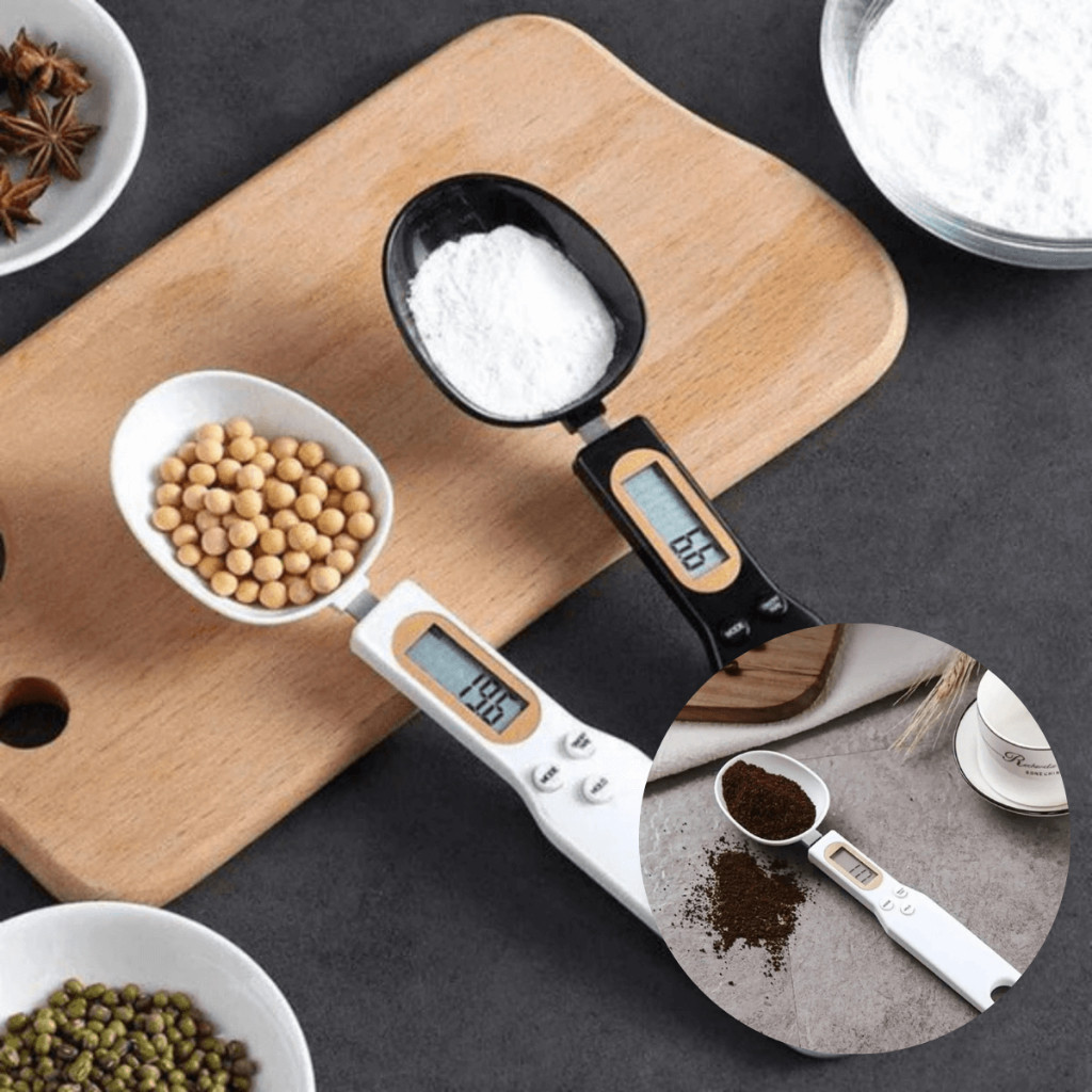 Colher Medidora Digital Fitness Dietas Balança Dosador Precisão Grão Gramas Prática Cozinha