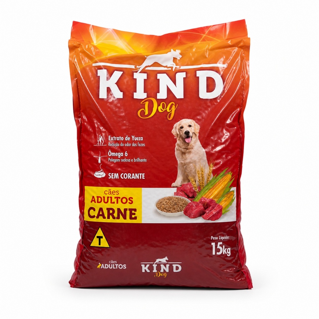 Ração Kind Dog Adultos 15kg Sabor Carne Para Cães Todas Raças