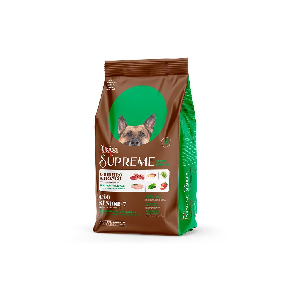 Ração Quatree Supreme Cães Sênior +7 Raças Médias e Grandes - 15Kg (MAXIMO 1 PACOTE POR PEDIDO)