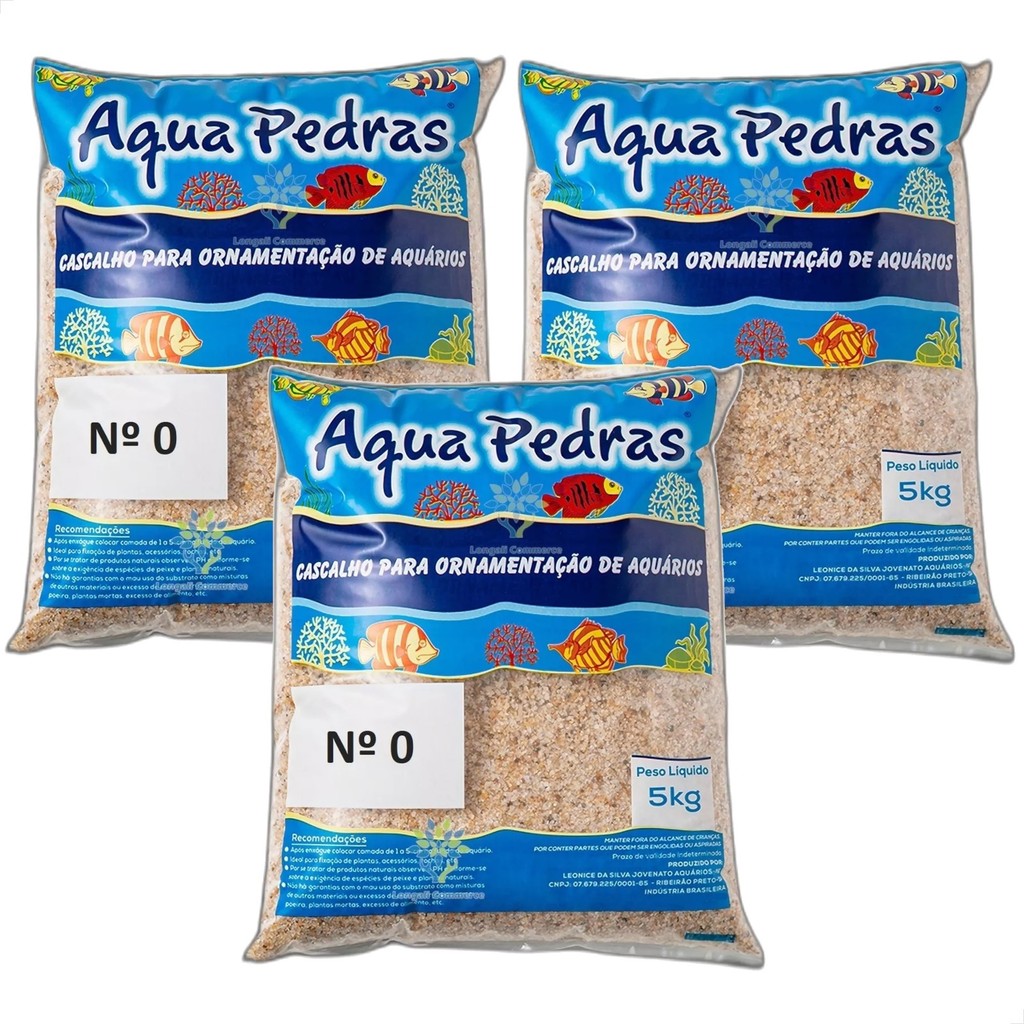 Cascalho De Rio Nº 0 15Kg (3 Pacotes de 5 Kg) Para Aquários