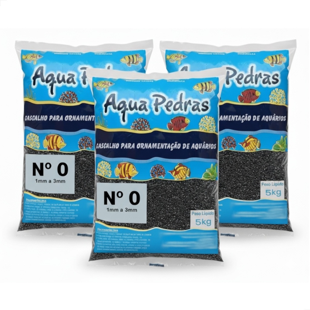 15kg Substrato Basalto Nº 0 Para Aquários (3 Pacotes de 5Kg)