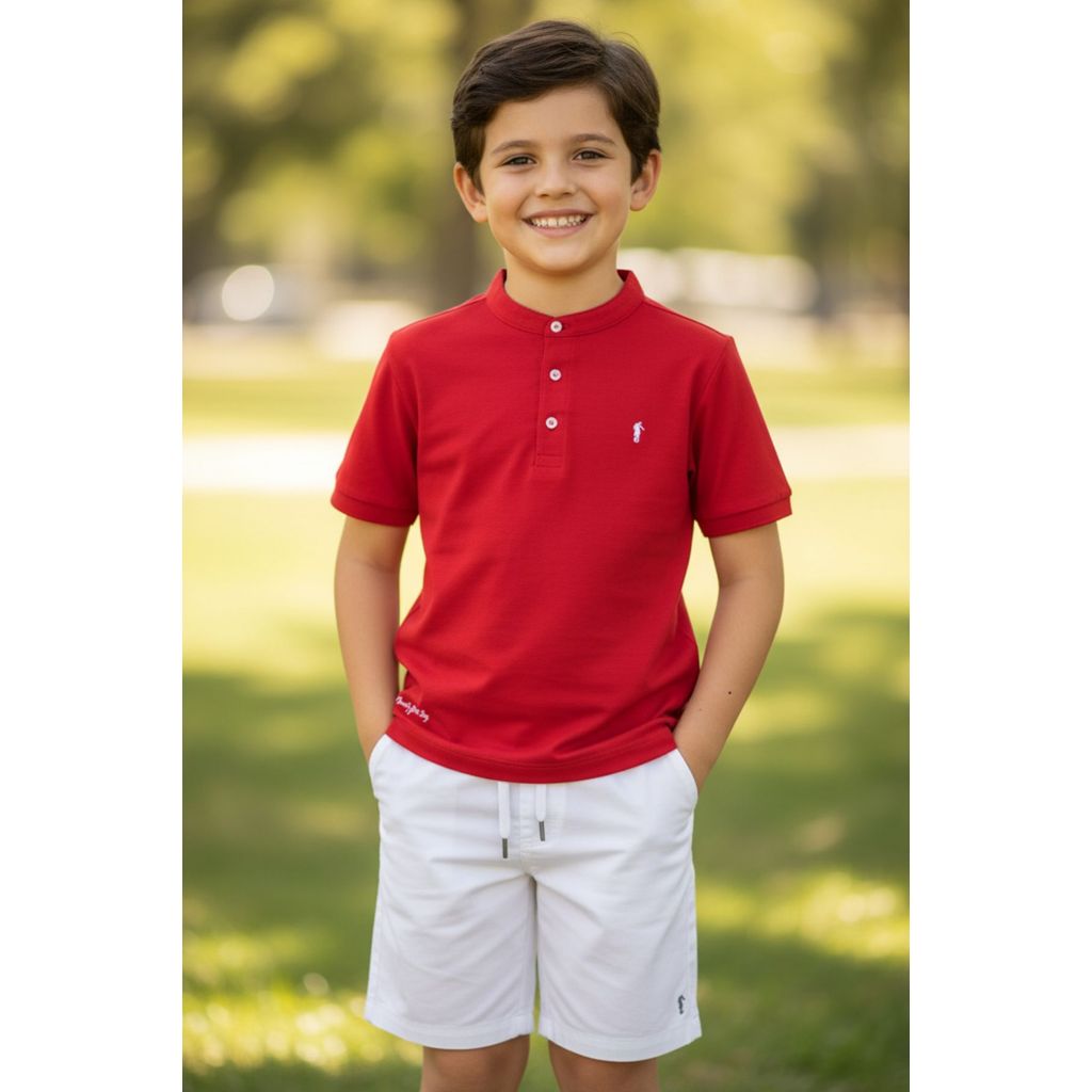 Conjunto Bata Linho e Short Sarja Onda Marinha
