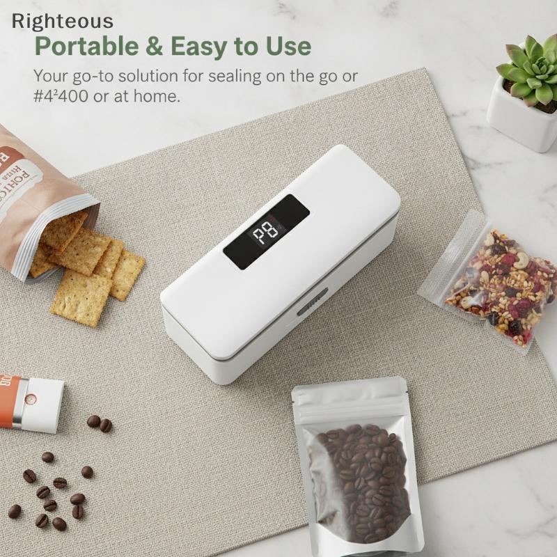 Rightrous Saco Aferidor 2 Em 1 Carregamento USB Mini Máquina De Selagem Térmica Para Sacos De Armazenamento Plástico Coz