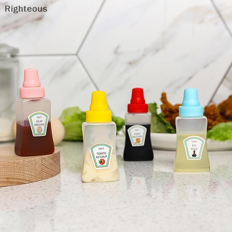 Rightrous 4 Pçs/set 25ML Mini Garrafa De Ketchup De Tomate Mel Mostarda Portátil Pequeno Recipiente De Molho Salada Desp