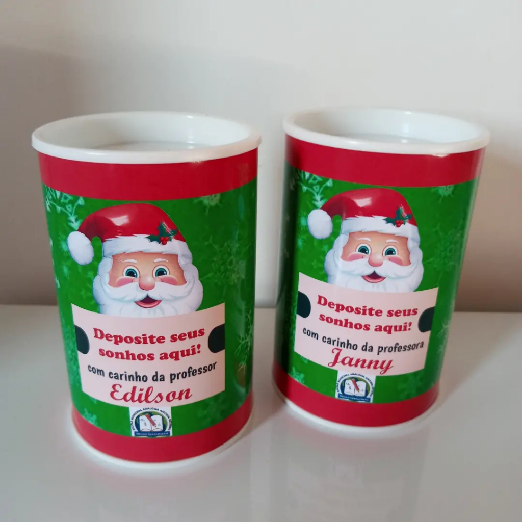 Lembrancinha Para Alunos Cofrinho\ Lembrancinha Natal\ Mimo para alunos\ Personalizados Natalinos
