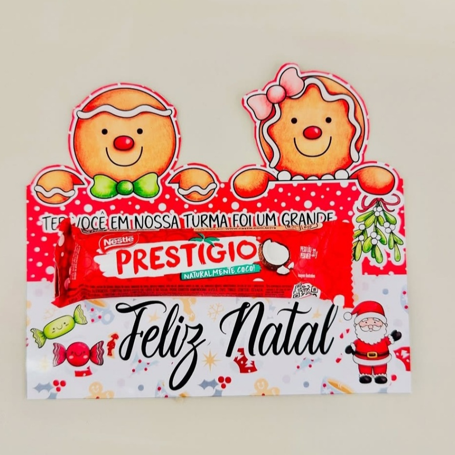 Cartão Natal Alunos lembrancinha Ano Letivo escola