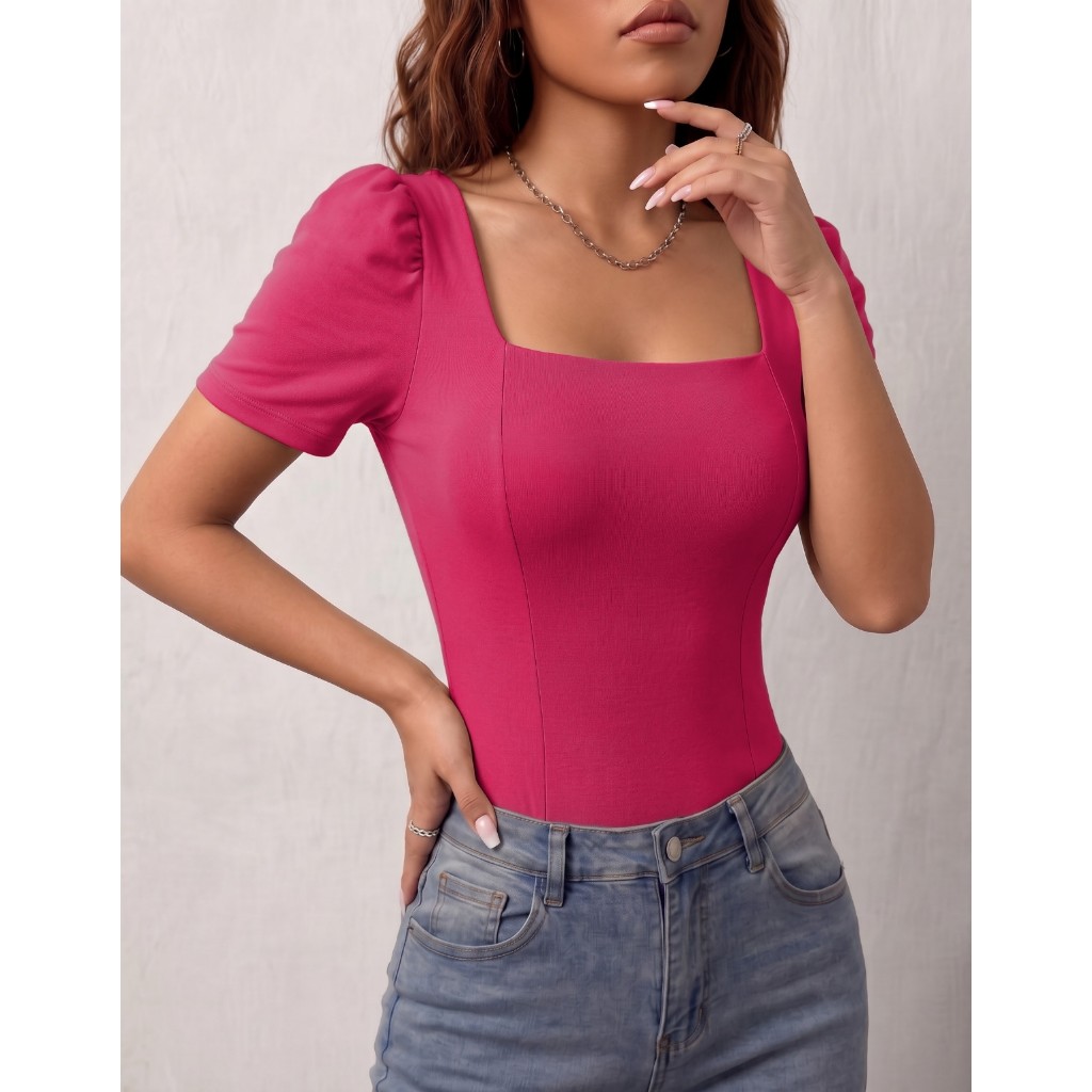 Body Blusa Suplex Manga Curta Bufante Princesa Bojo Premium